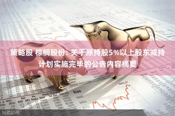 策略股 棕榈股份: 关于原持股5%以上股东减持计划实施完毕的公告内容摘要